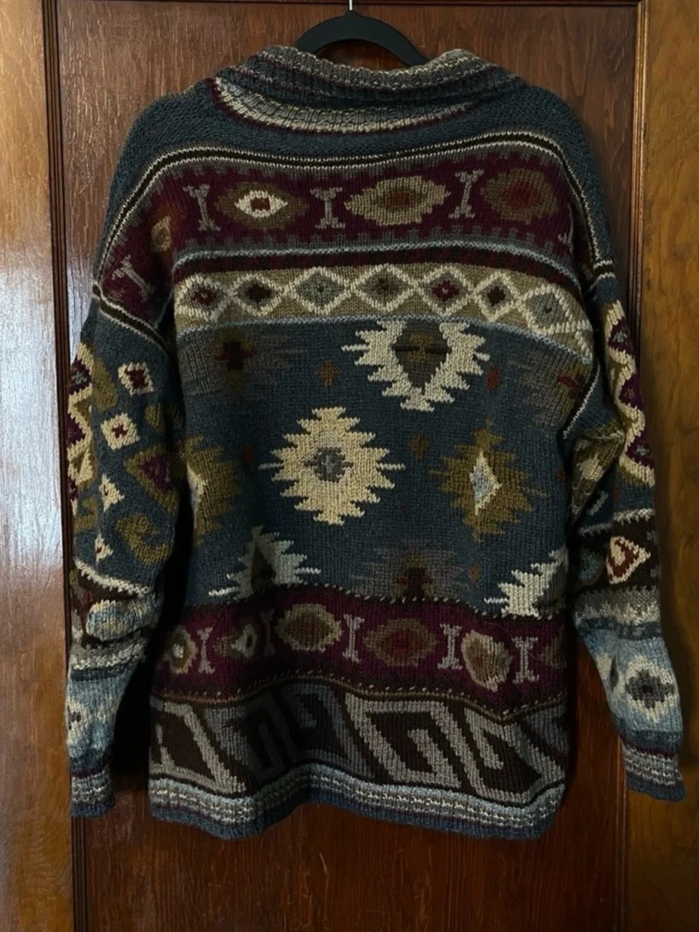 Vintage Knit Cardigan Sweater - Multicolor